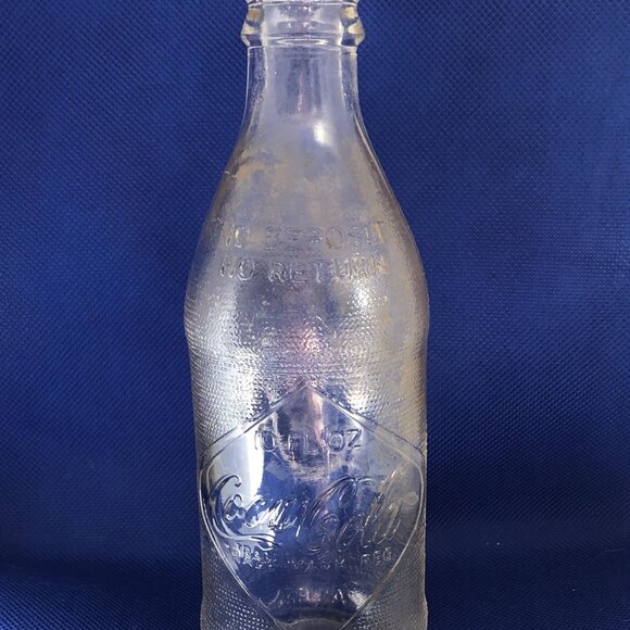 Vintage Canadian Dominion Glass Crystal Coke Bottle Diamond & Stippled c.1960 - Picture 1 of 3